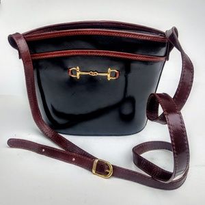 Bloomingdales Leather Italian Black Shoulder Purse